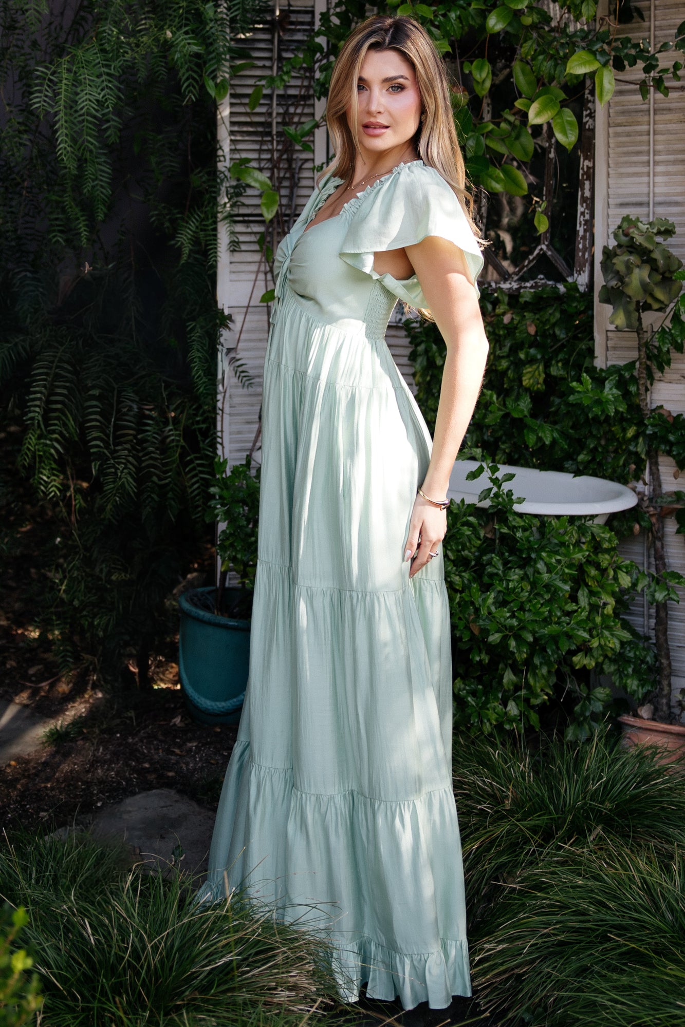 Agatha Maxi Dress | Light Sage - Image 6