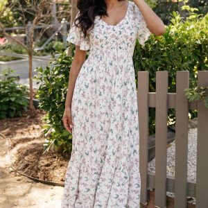 Joanie Smocked Dress | Cream Multi Floral