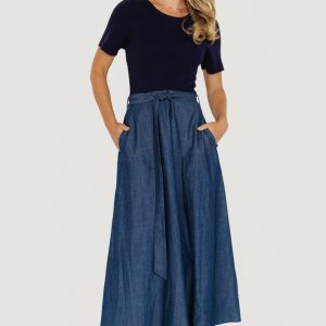 Olina Midi Dress | Chambray + Navy