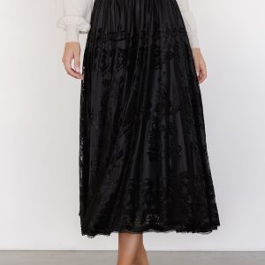 Palini Velvet Skirt | Black