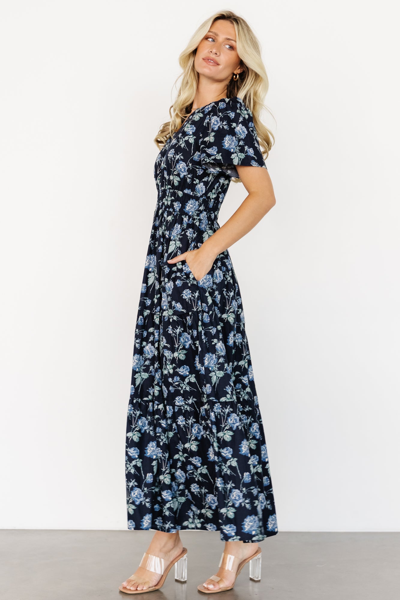 Kristin Maxi Dress | Navy Floral - Image 3