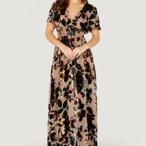 Valen Maxi Dress | Champagne Multi
