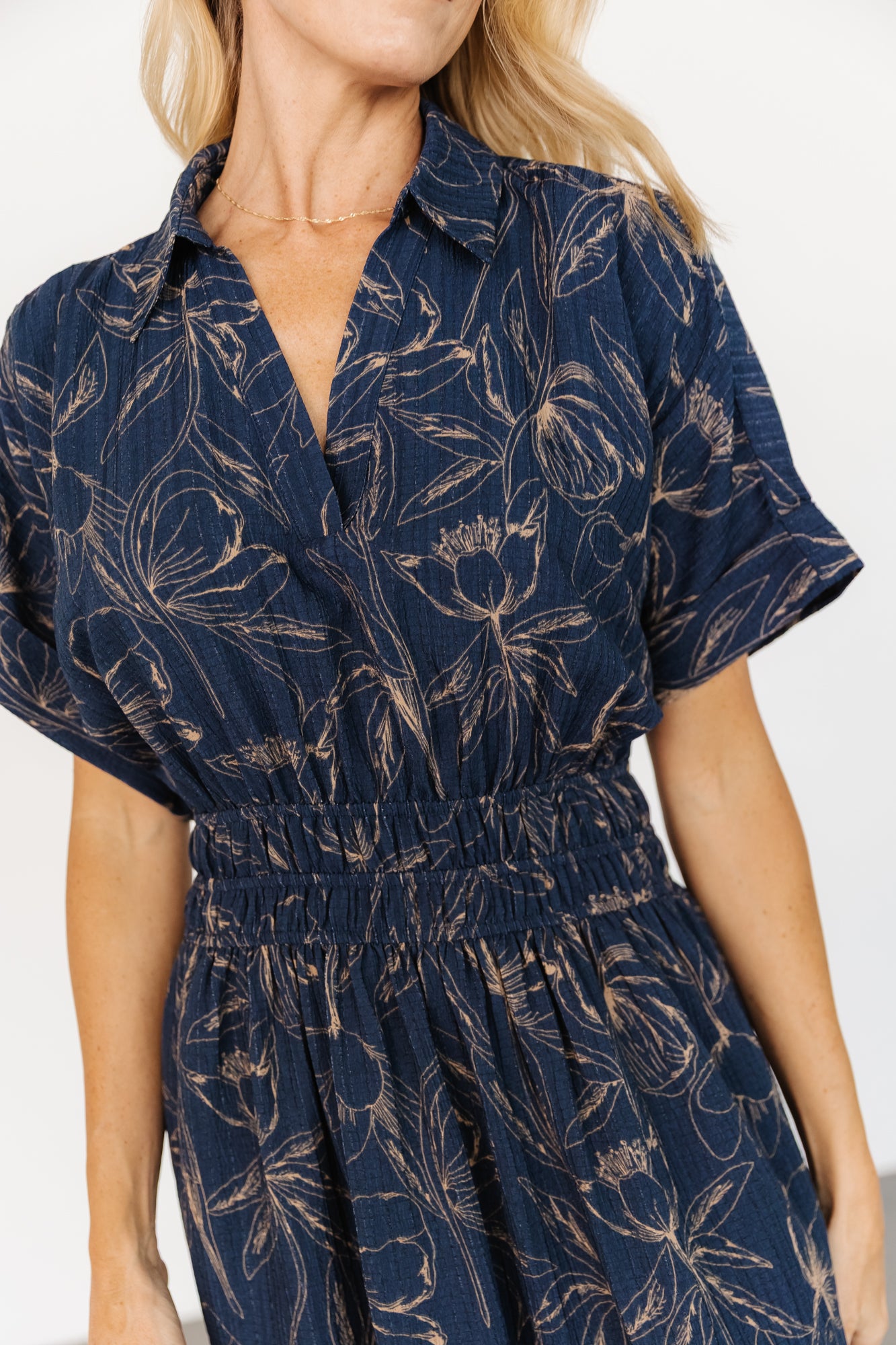 Hedda Tiered Maxi Dress | Deep Blue + Natural Floral - Image 5