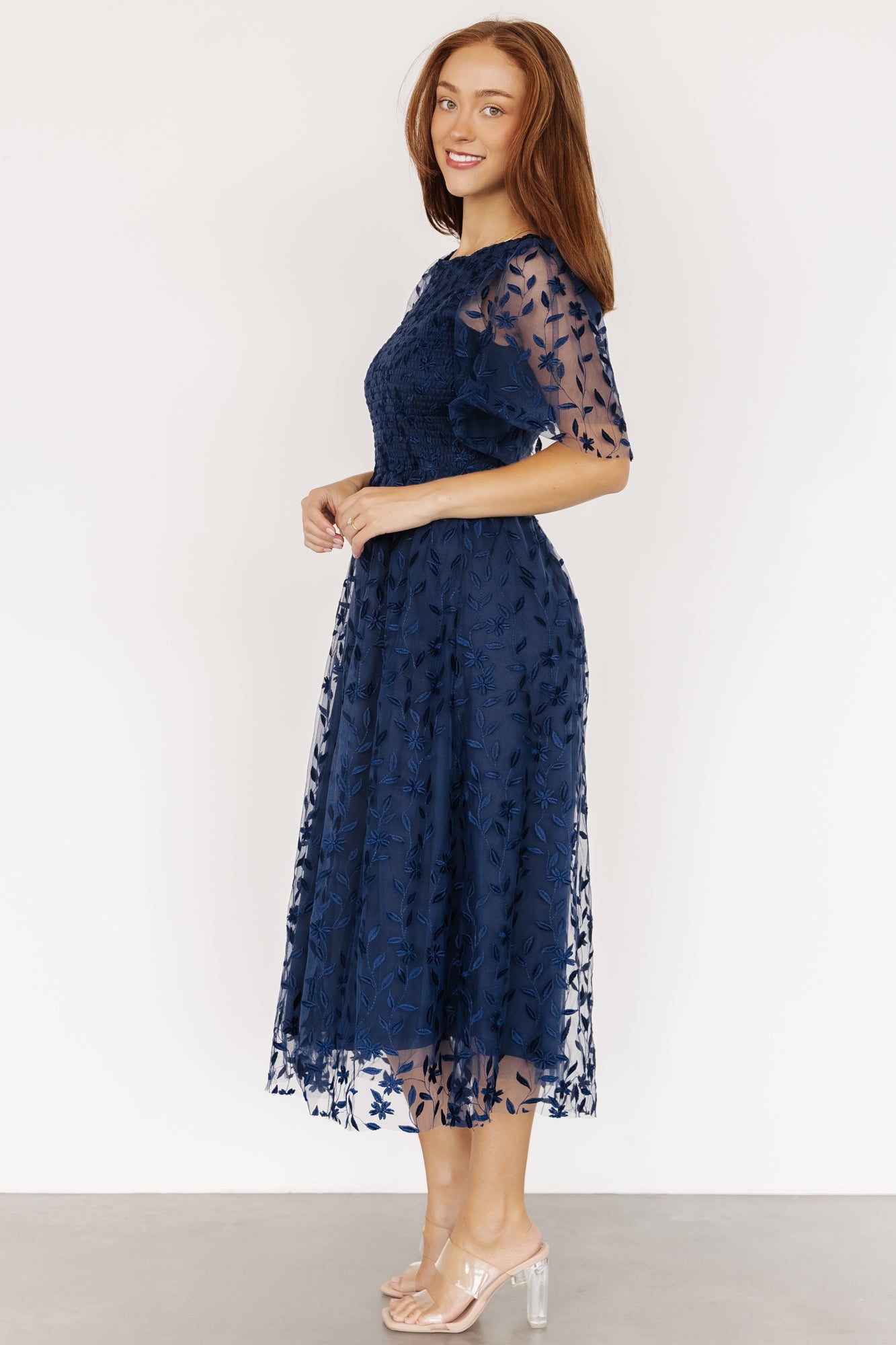 Kendra Embroidered Dress | Navy - Image 7
