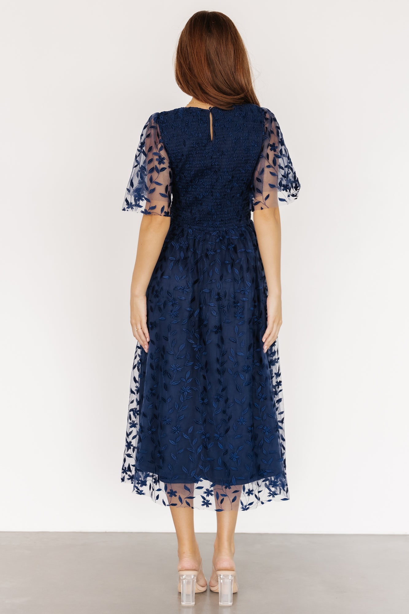 Kendra Embroidered Dress | Navy - Image 5