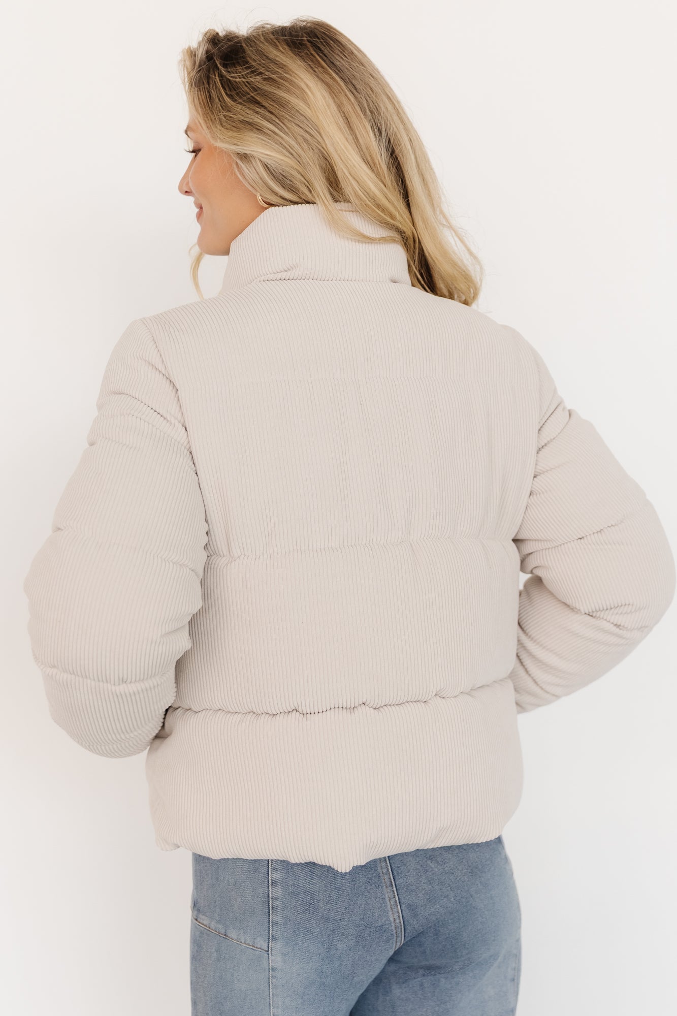 Holden Corduroy Puffer Jacket | Light Greige - Image 4