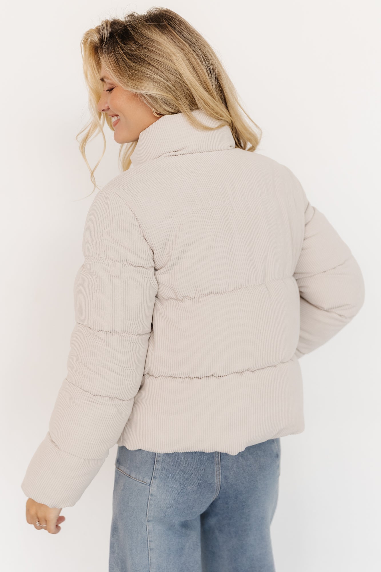 Holden Corduroy Puffer Jacket | Light Greige - Image 6