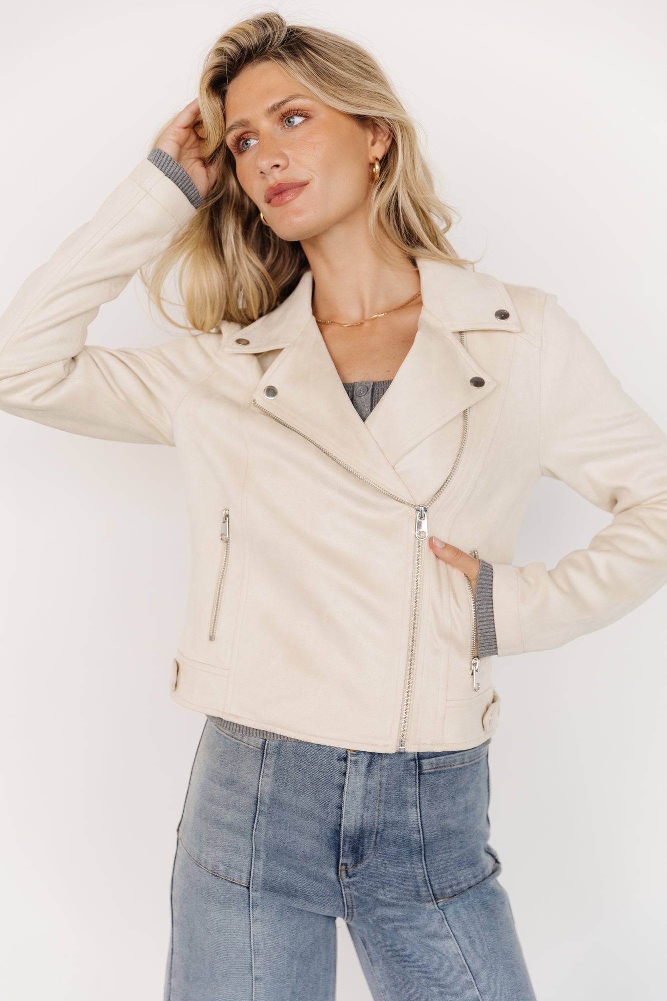 Marisa Faux Suede Jacket | Ivory - Image 2