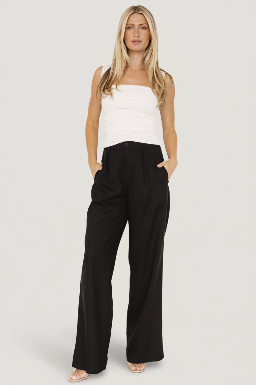 Malin Wide Leg Pants | Black - Image 2