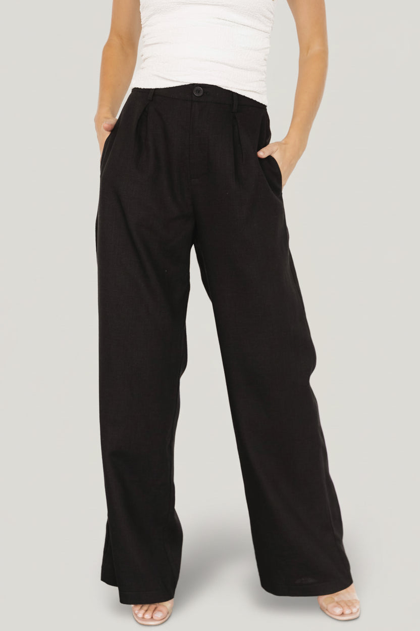 Malin Wide Leg Pants | Black