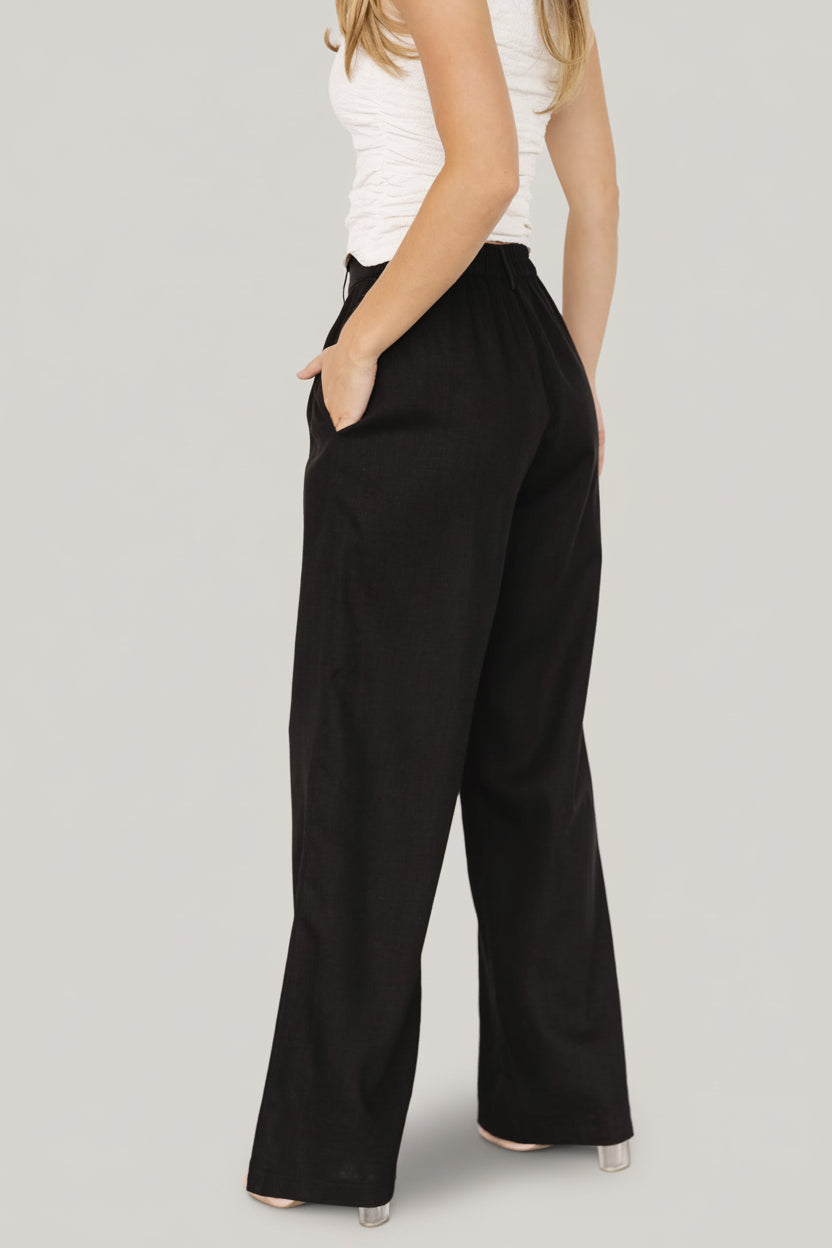 Malin Wide Leg Pants | Black - Image 3