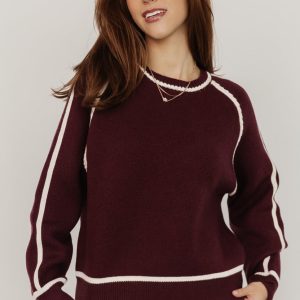Ava Knit Sweater | Wine