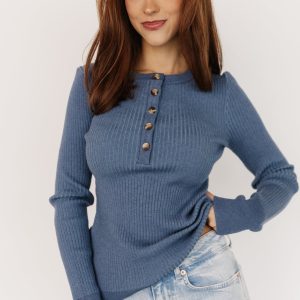 Stevie Ribbed Sweater | Blue