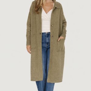 Ontario Long Button Cardigan | Olive