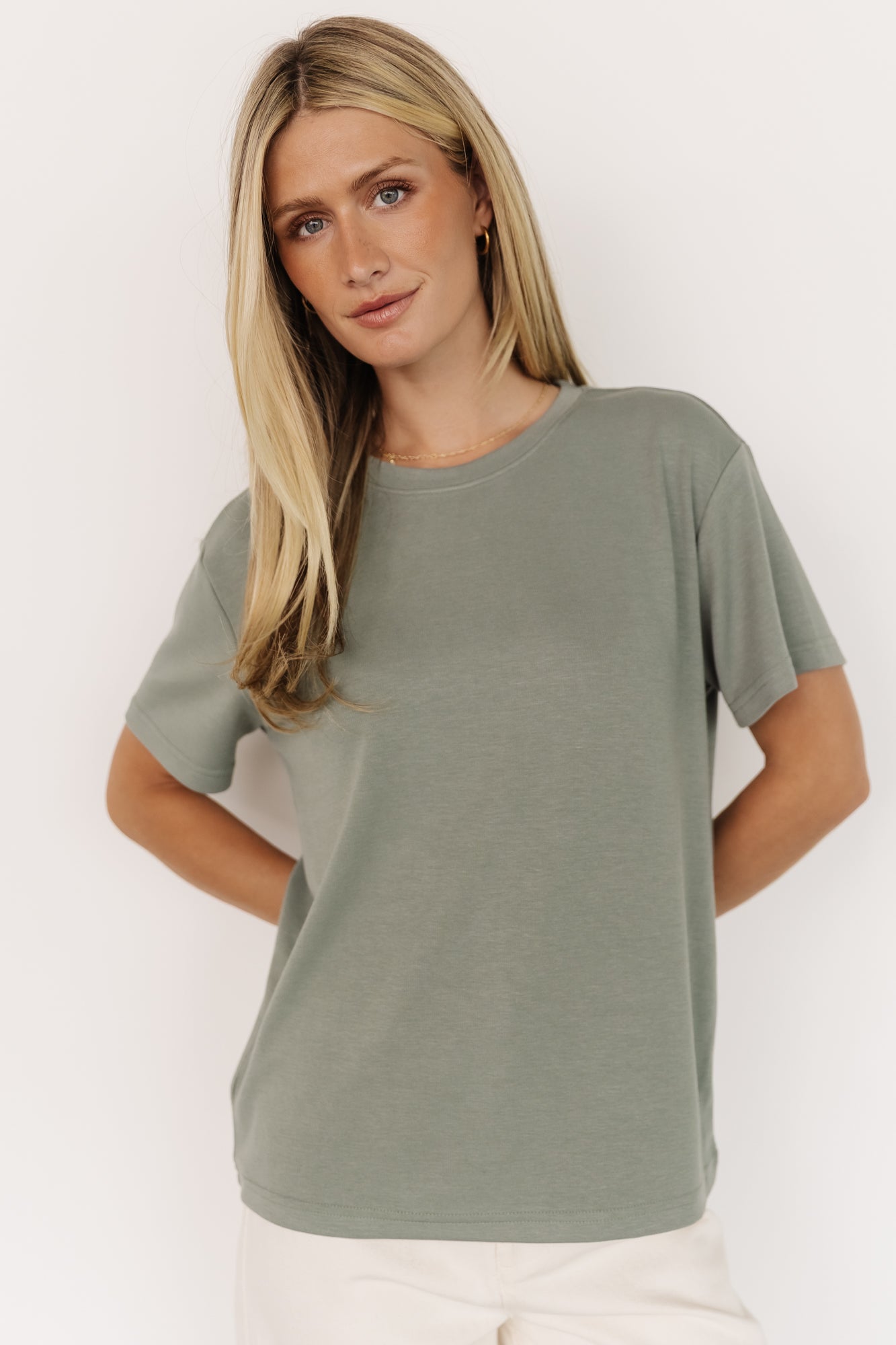 Elliot Relaxed Tee | Sage - Image 5