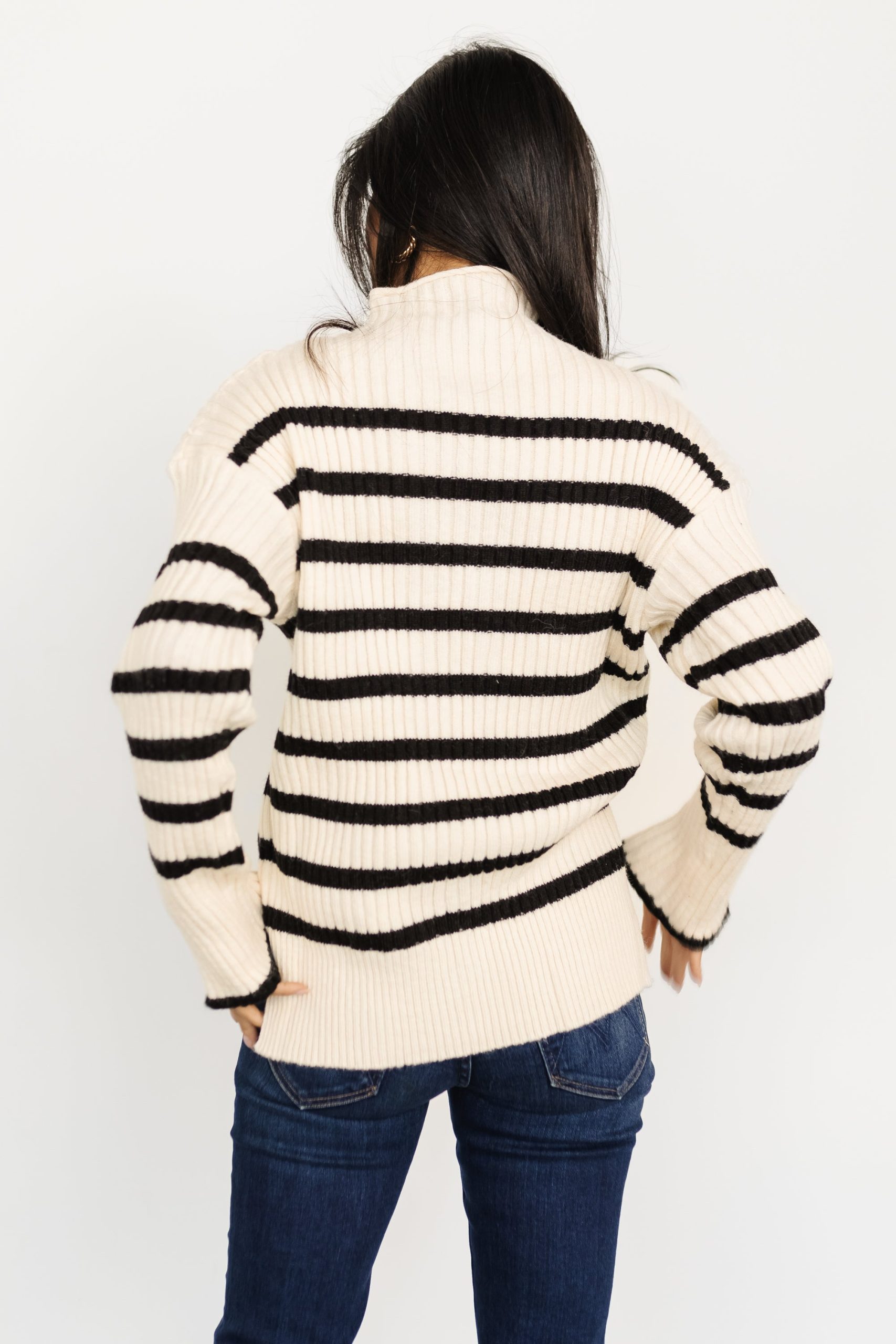 Landell Striped Sweater | Ivory + Black - Image 5