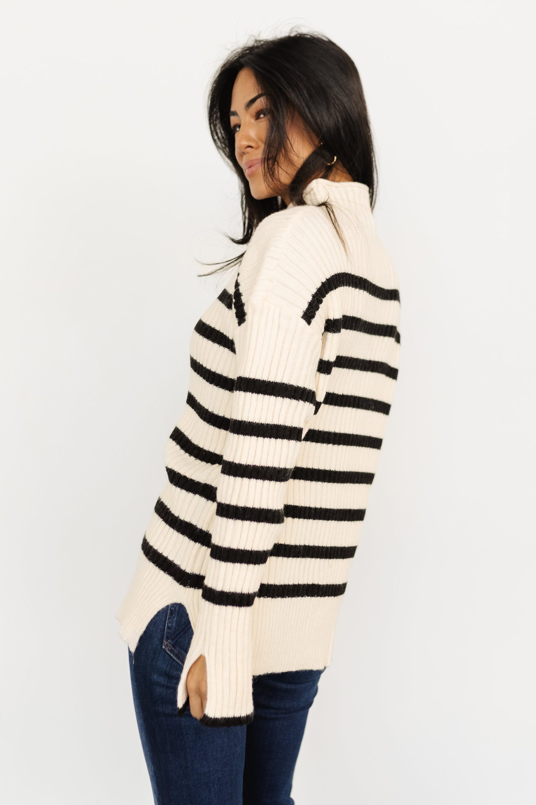 Landell Striped Sweater | Ivory + Black - Image 4