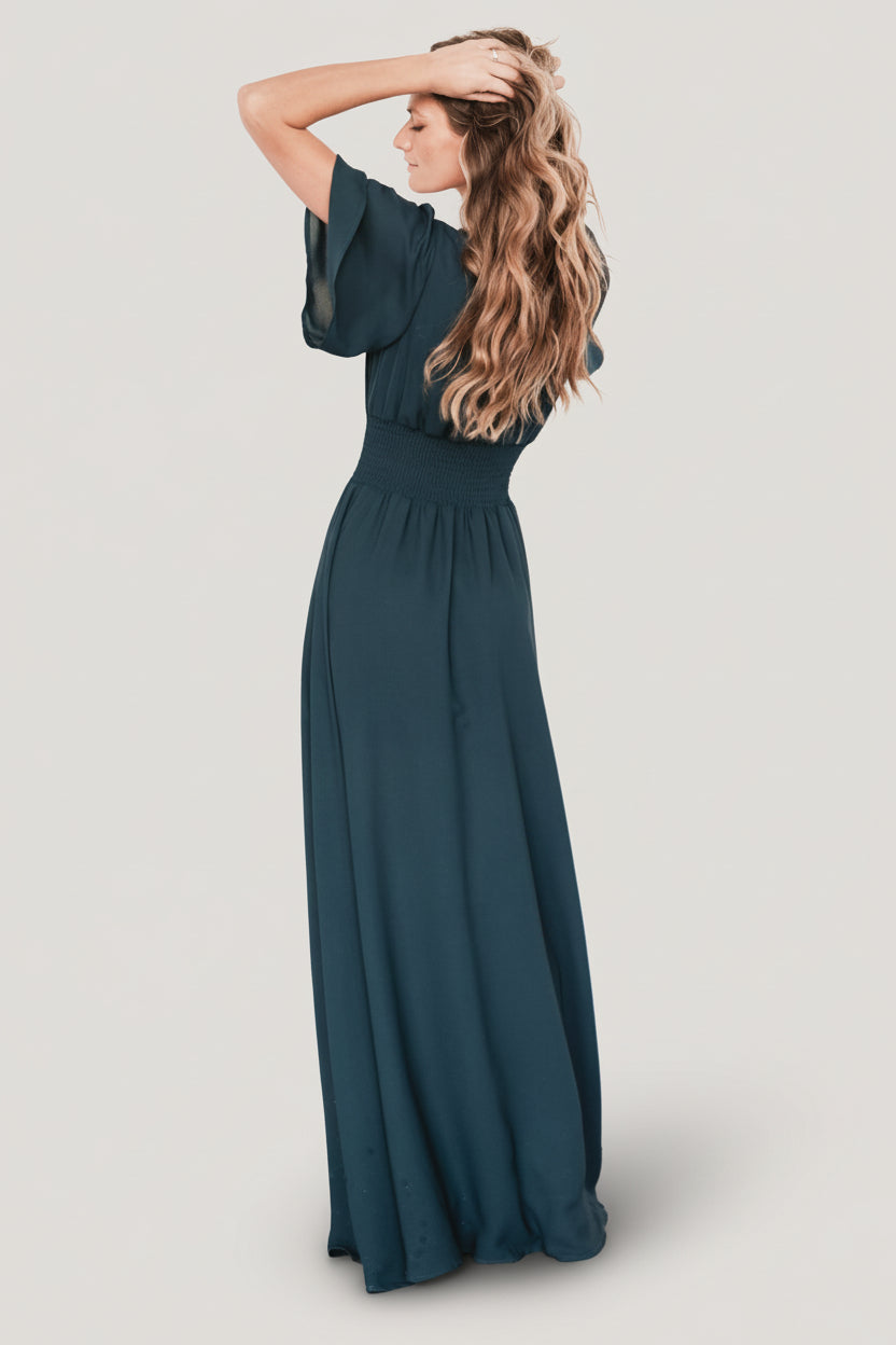 Verona Smocked Maxi Dress | Topaz - Image 3