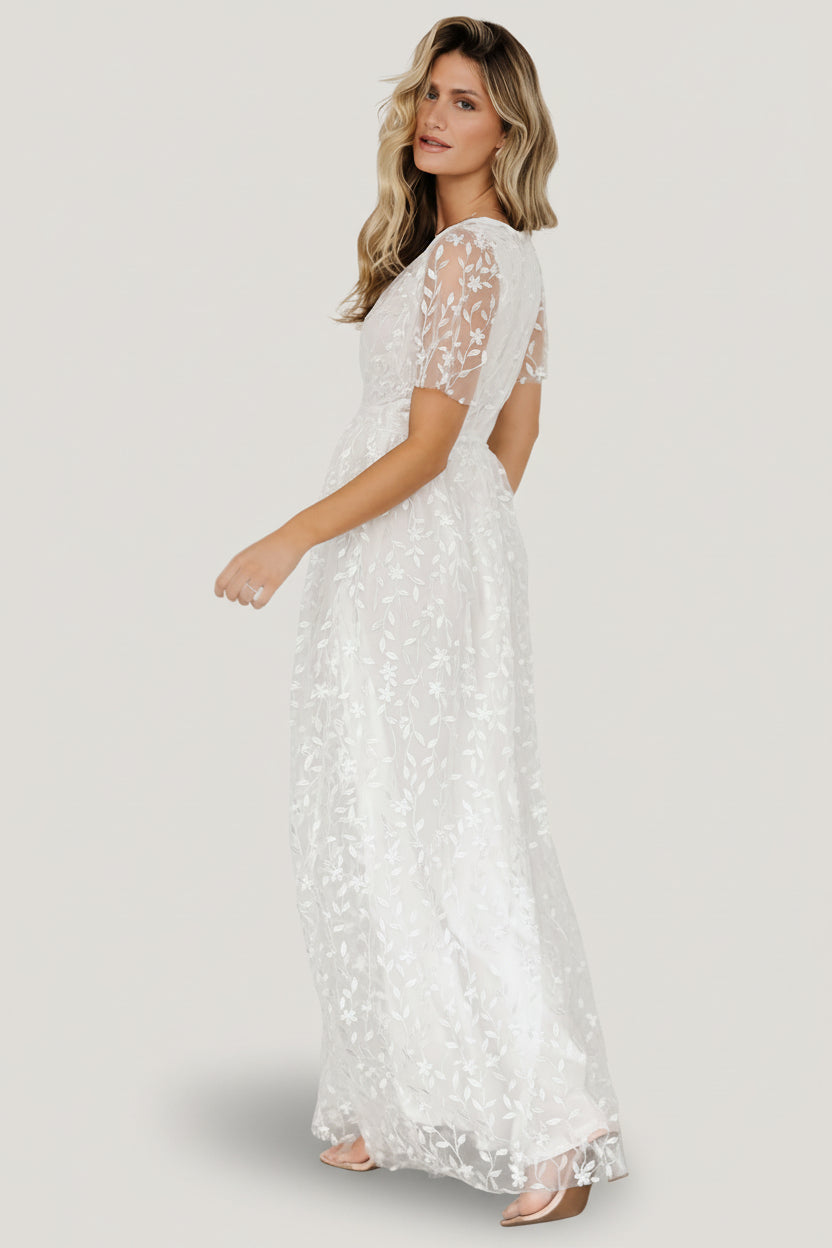 Marseille Embossed Maxi Dress | White - Image 7