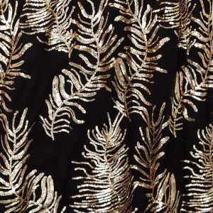 Fabric Swatch - Muse Sequin | Black + Gold