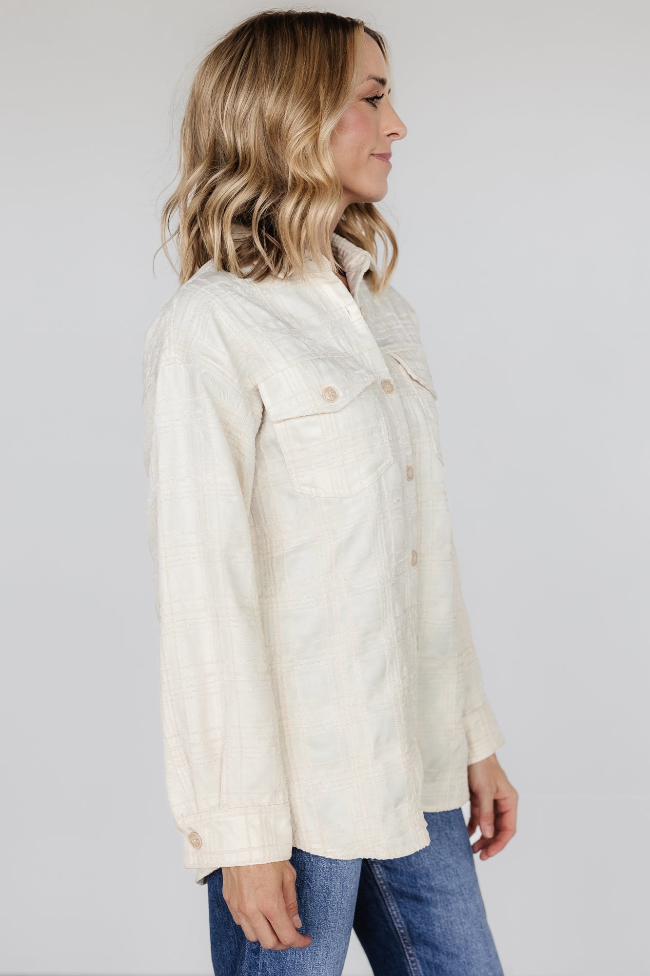 Joanna Plaid Shacket | Cream + Natural - Image 2