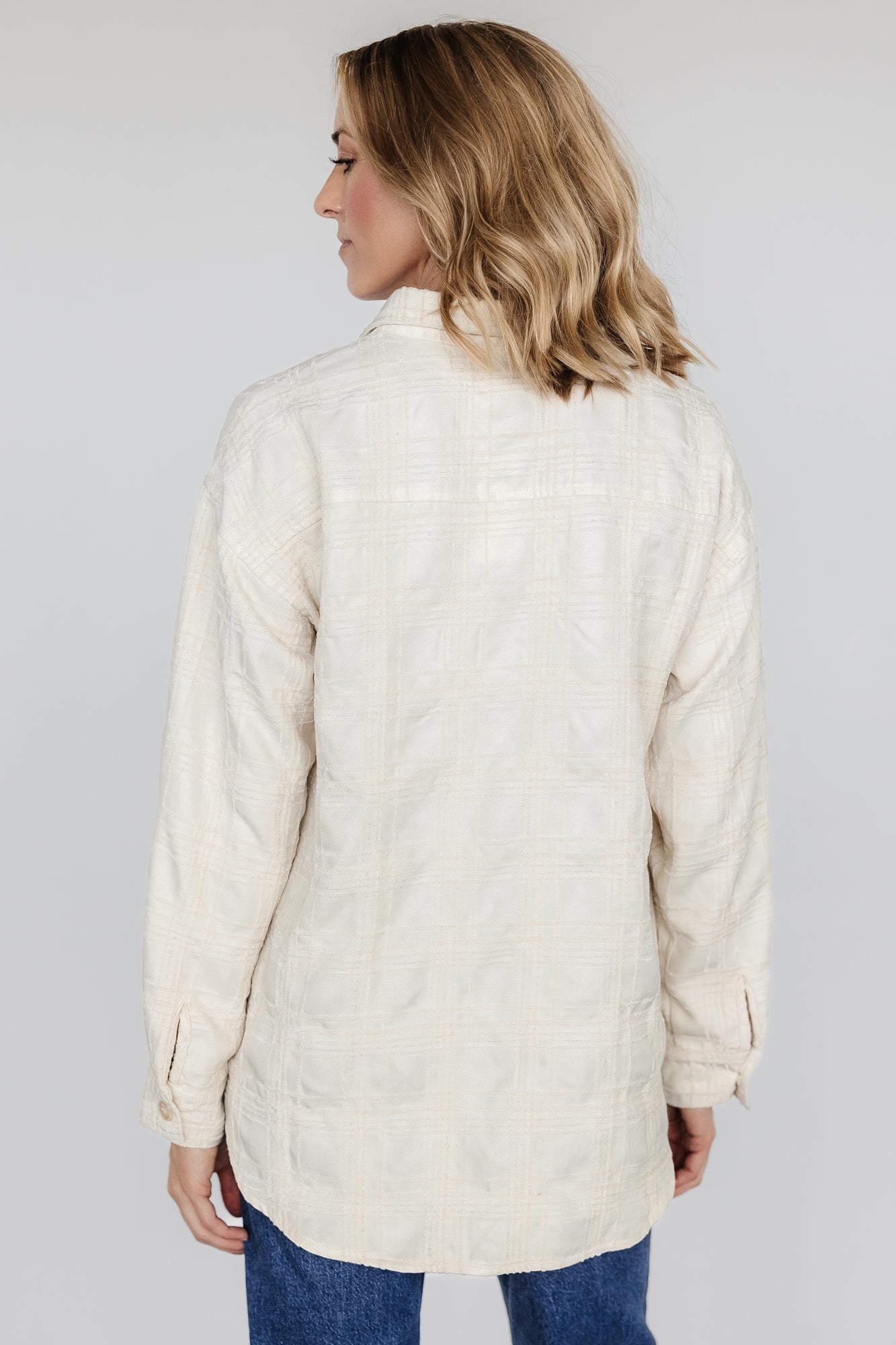 Joanna Plaid Shacket | Cream + Natural - Image 3