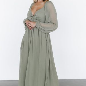 Dione Midi Dress | Dusty Olive