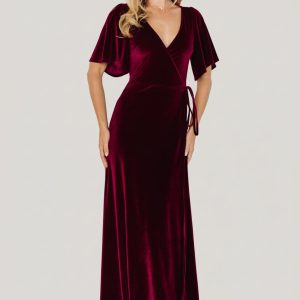 Meghan Velvet Wrap Maxi Dress | Mulberry
