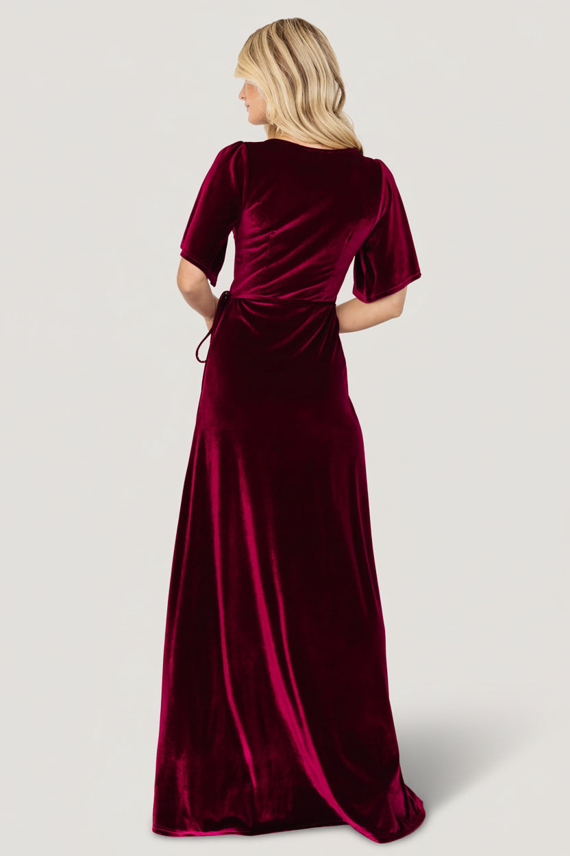 Meghan Velvet Wrap Maxi Dress | Mulberry - Image 6
