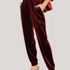 Archie Velvet Jogger Pants | Cinnamon