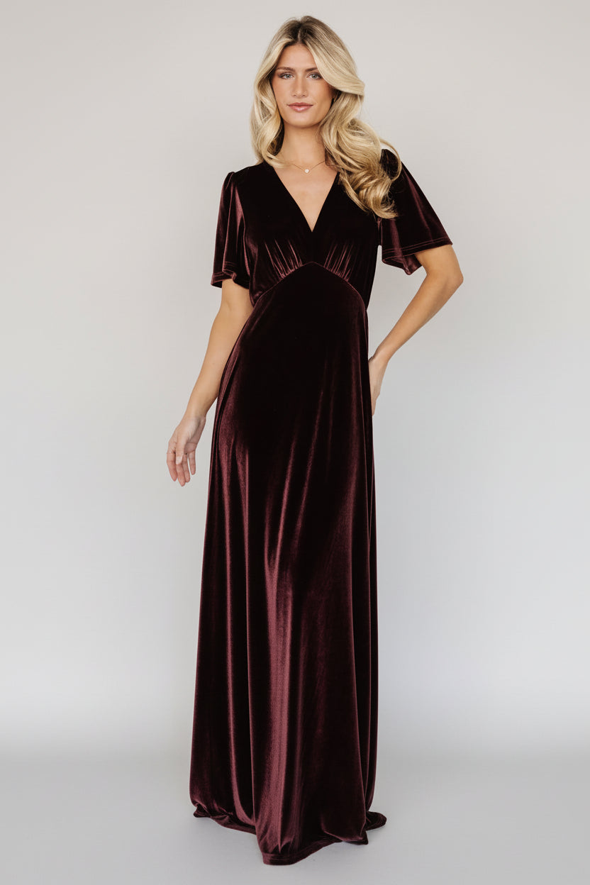 Vivian Velvet Maxi Dress | Clove - Image 2