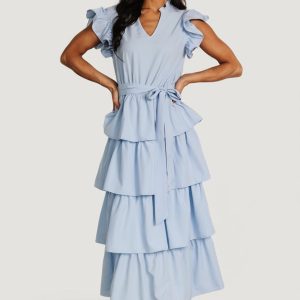 Chrysanthi Tiered Dress | Light Blue