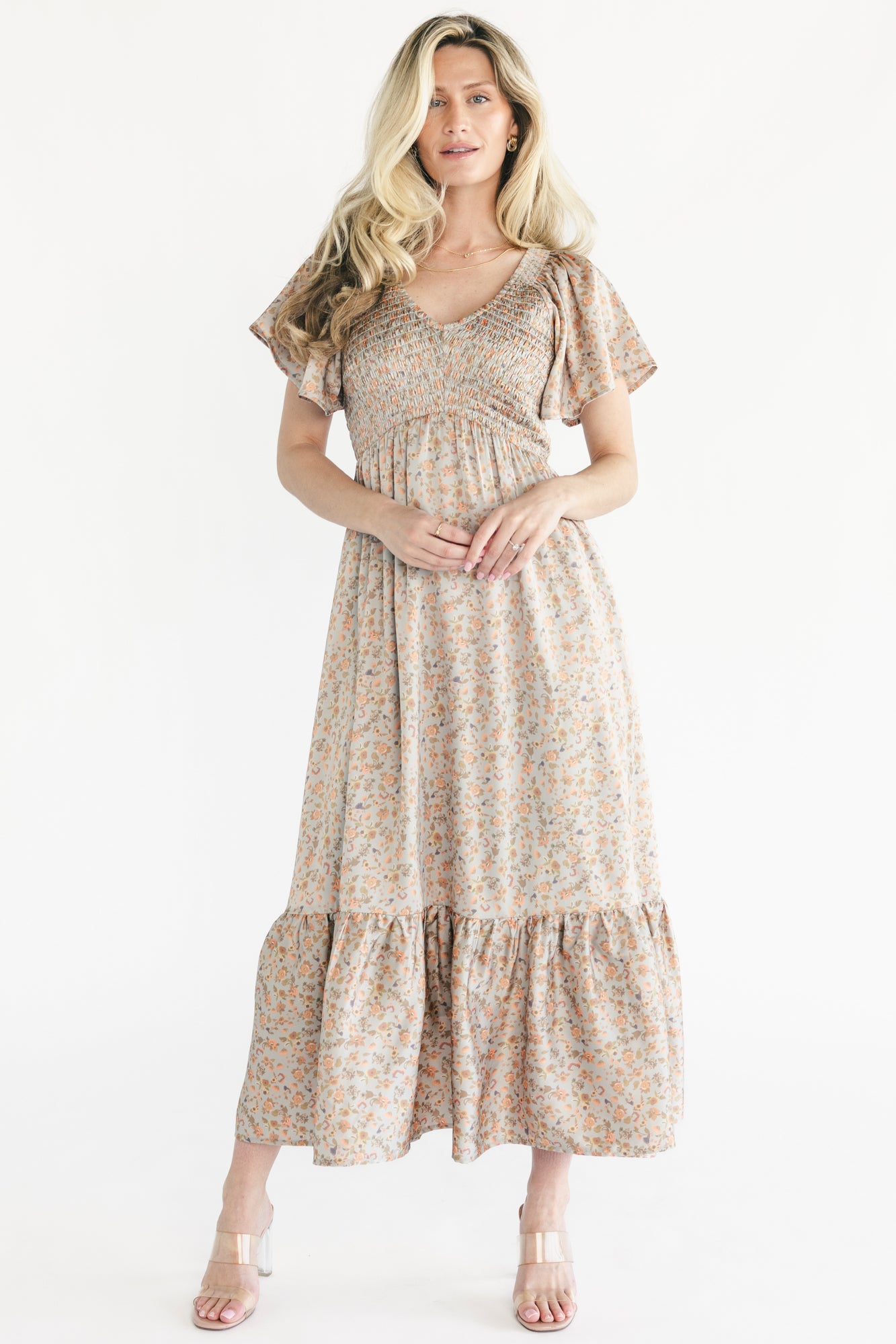 Rosie Smocked Dress | Sage Floral - Image 4