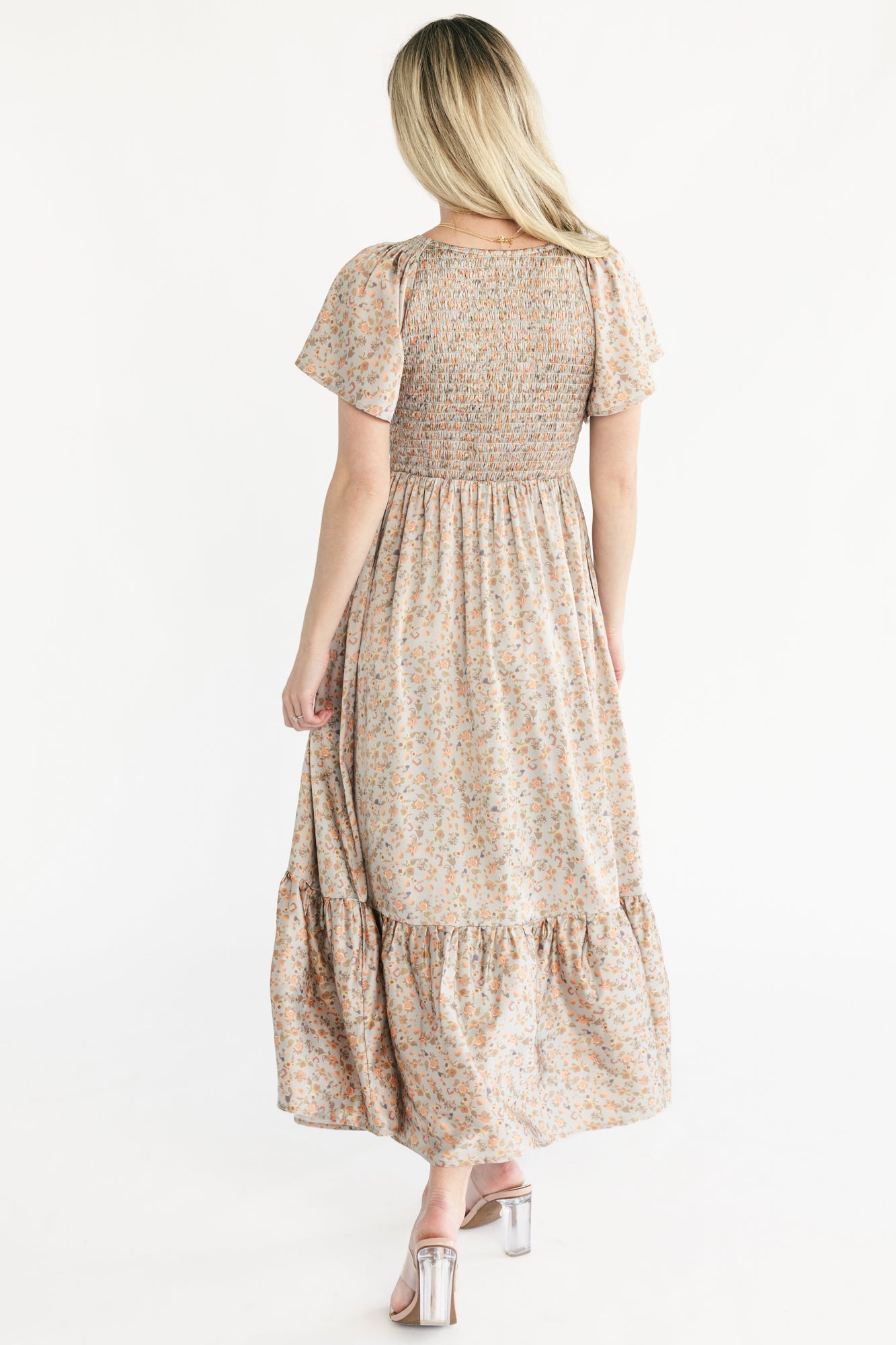 Rosie Smocked Dress | Sage Floral - Image 7