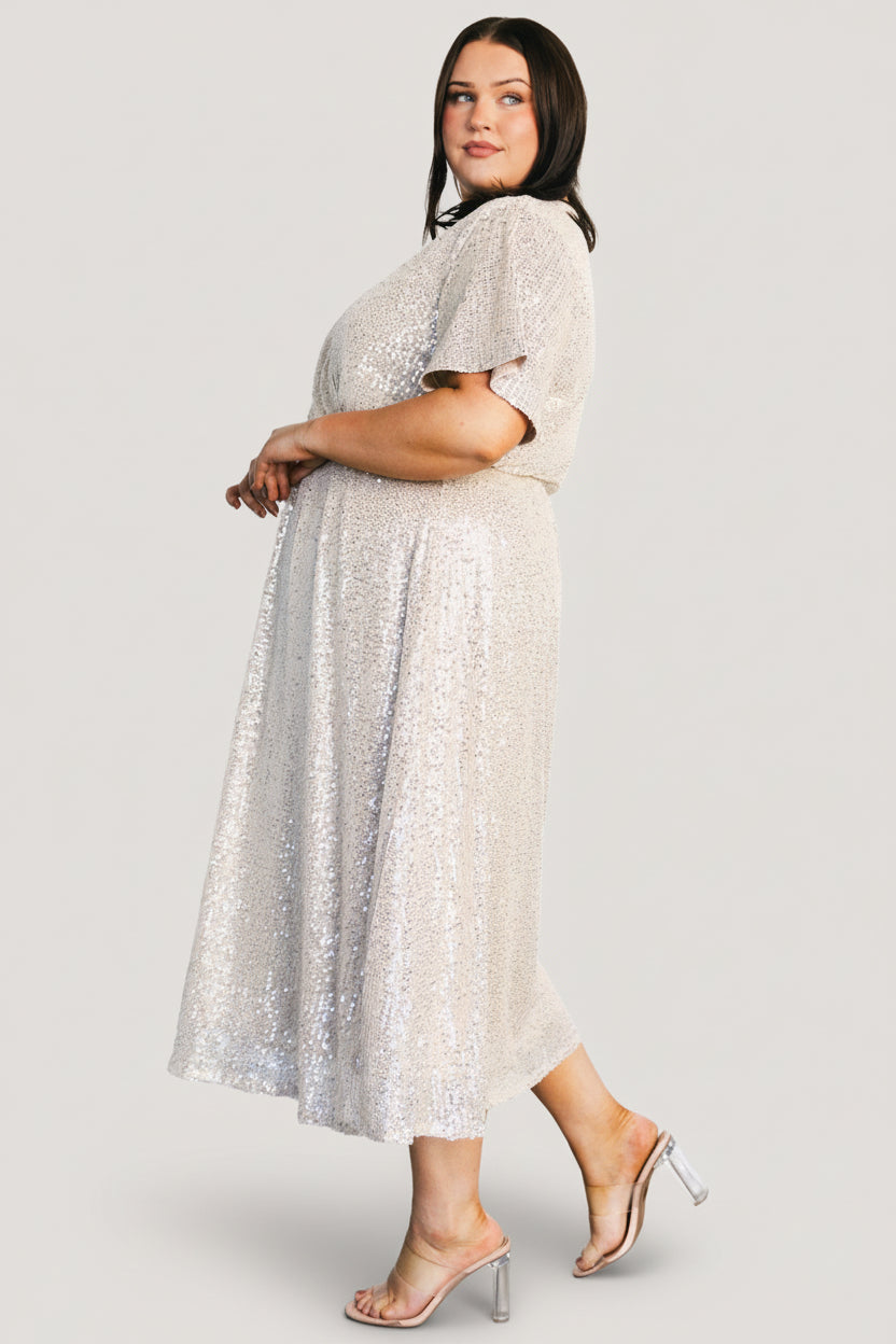 Mayfair Sequin Midi Dress | Champagne - Image 5