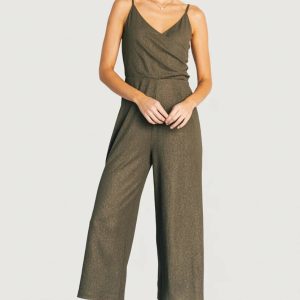 Valencia Jumpsuit | Olive Shimmer