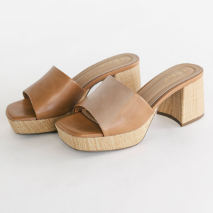Adenine Platform Chunky Heel | Tan