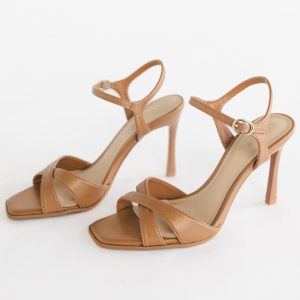 Catiana Crisscross Band Stilleto Heel | Tan