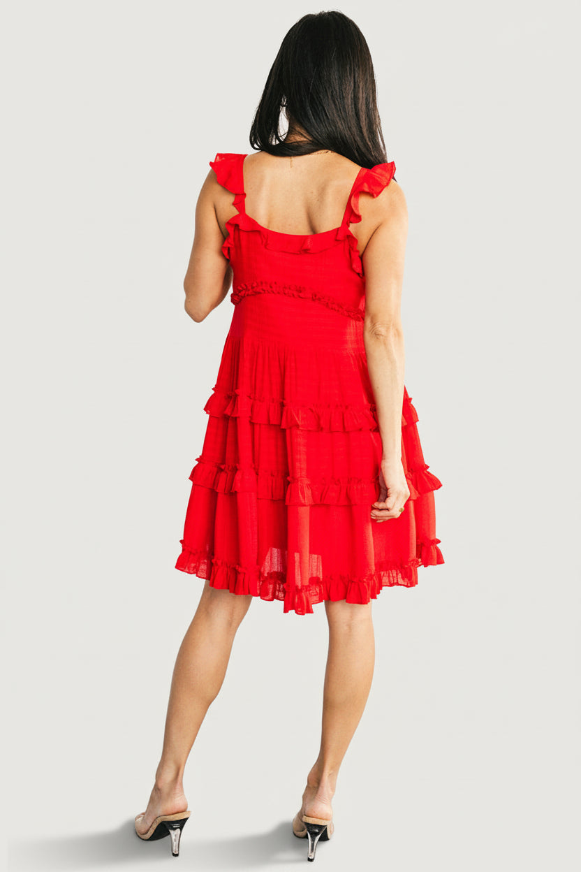 Andalucía Short Dress | Red - Image 3