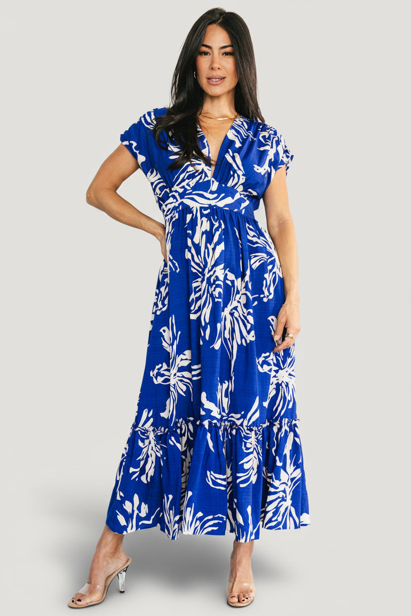 Rosa Midi Dress | Cobalt Print - Image 2
