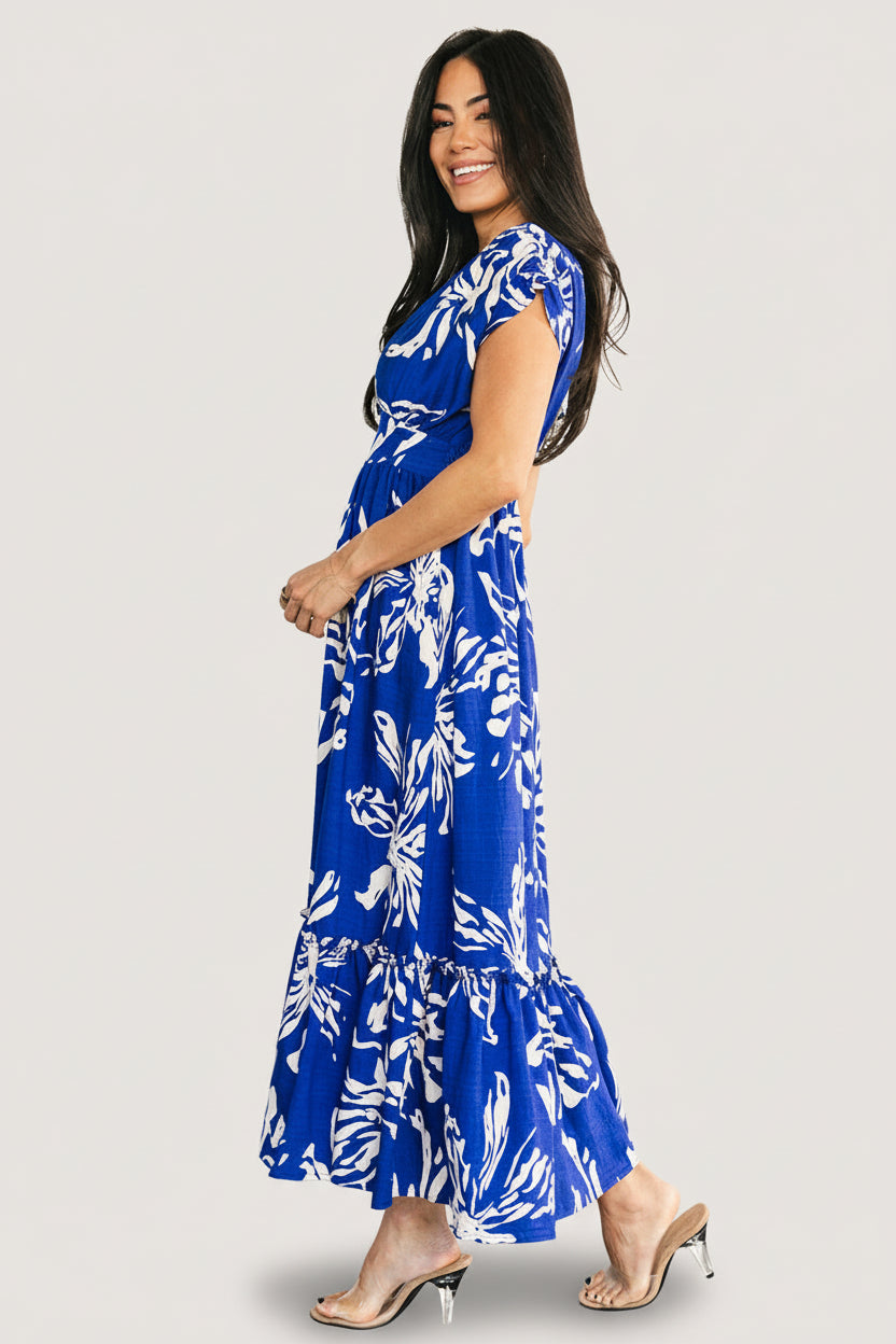 Rosa Midi Dress | Cobalt Print - Image 6