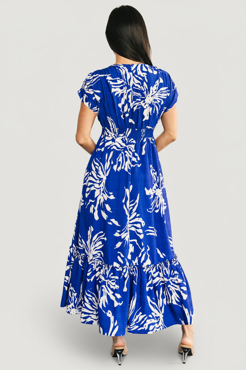 Rosa Midi Dress | Cobalt Print - Image 4