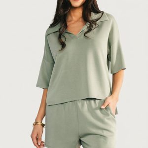 Ana Top + Shorts Set | Green
