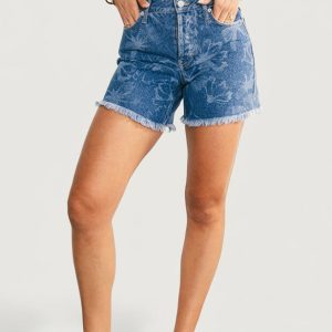 Vida High Rise Jean Shorts | Medium Floral Wash