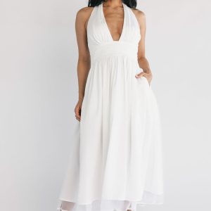 Jeanie Midi Dress | Off White