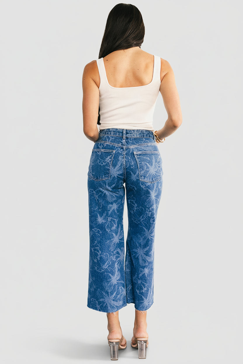 Cádiz Mid Rise Relaxed Jeans | Medium Floral Wash - Image 4