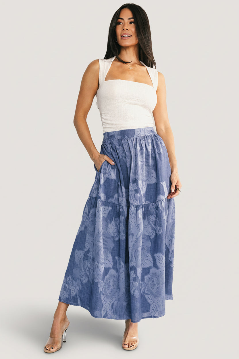Alejandra Midi Skirt | Blue Floral - Image 5