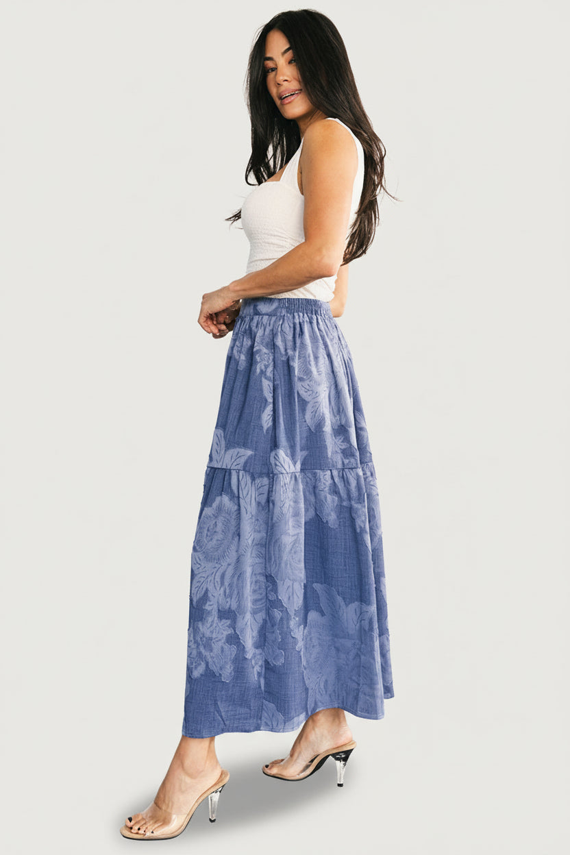 Alejandra Midi Skirt | Blue Floral - Image 6