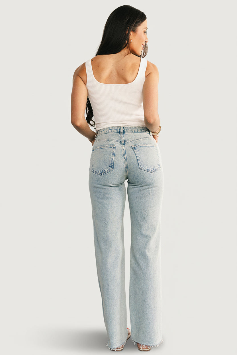 Ronda Mid Rise Ripped Jeans | Light Wash - Image 2