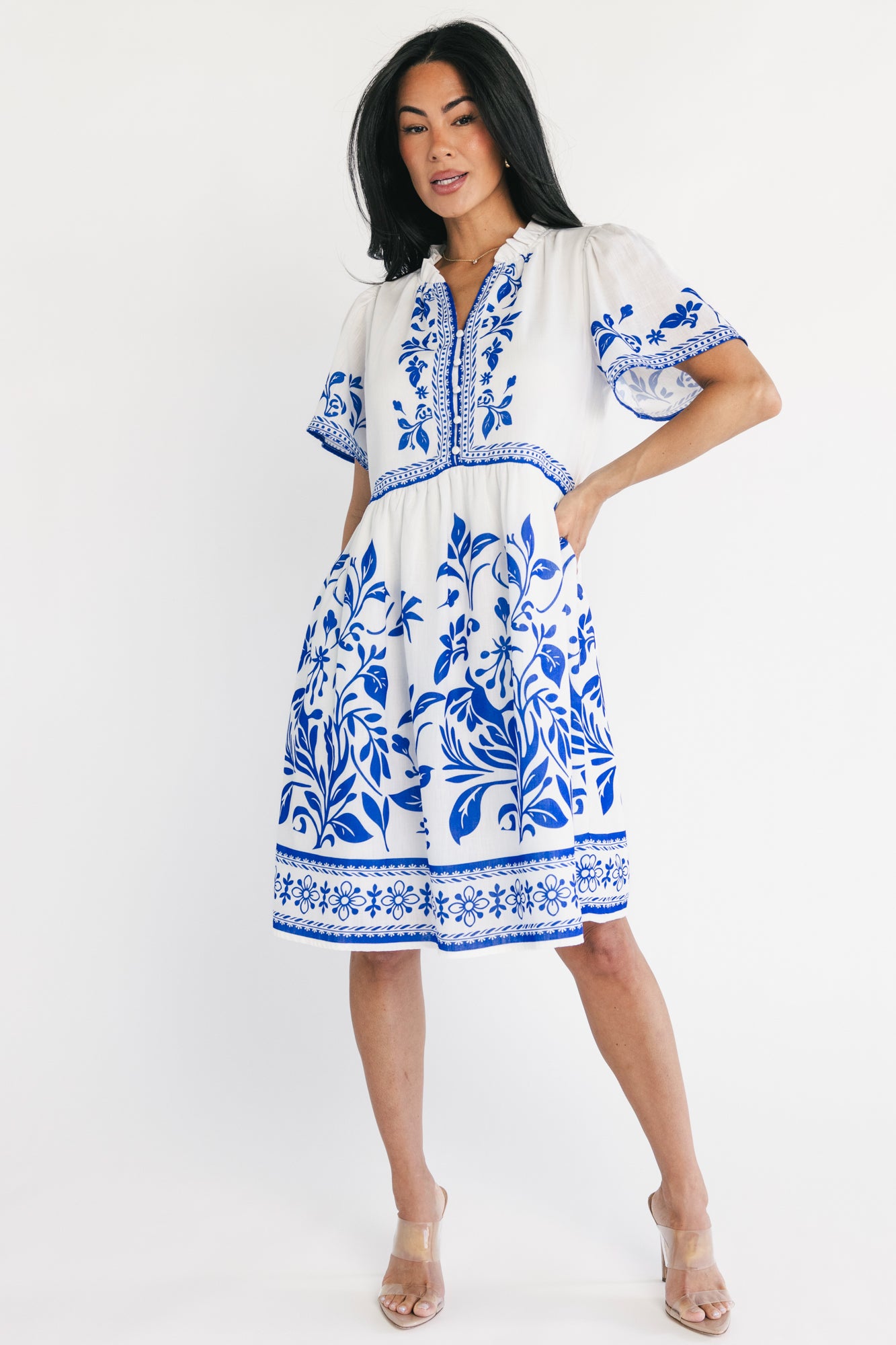 Palomina Short Dress | Cobalt Print - Image 6